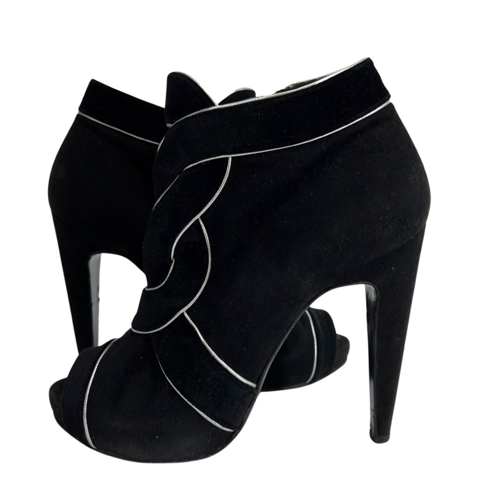 PIERRE HARDY Booties, Suede, Color Black and Silver, Size 7